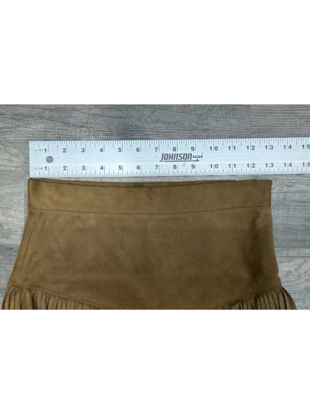 Altered State Fringe Vegan Suede Mini Skirt Brown Size Small Western Tassel Boho - Picture 6 of 9